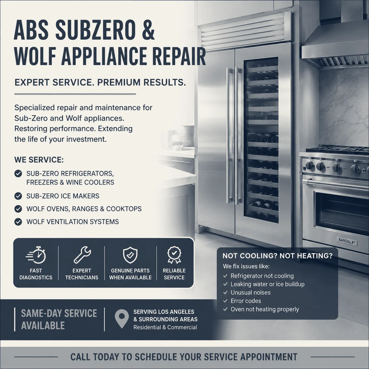 ABS Sub-Zero & WOLF Appliance Repair — Santa Ana, California