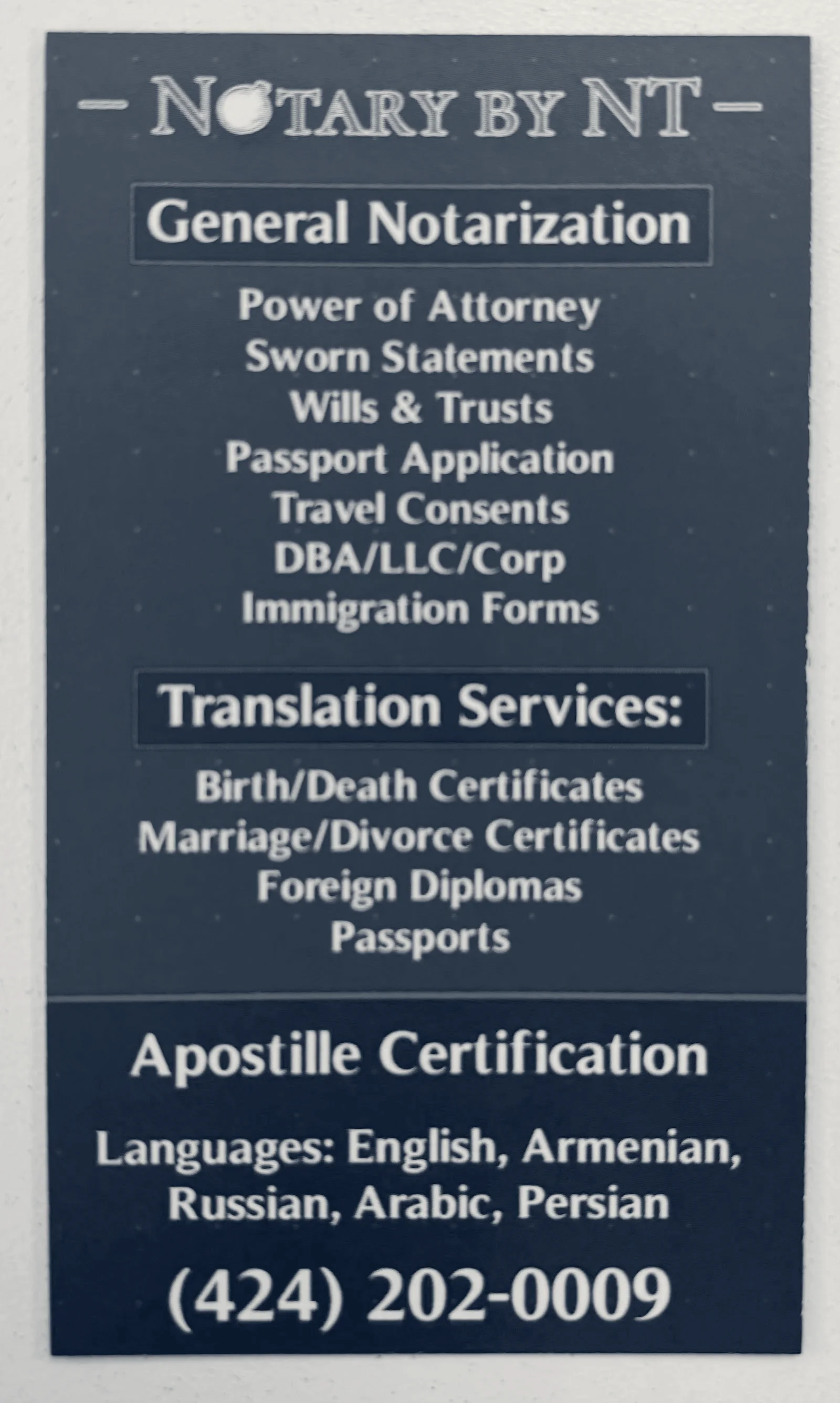 Notary By NT — Glendale, California