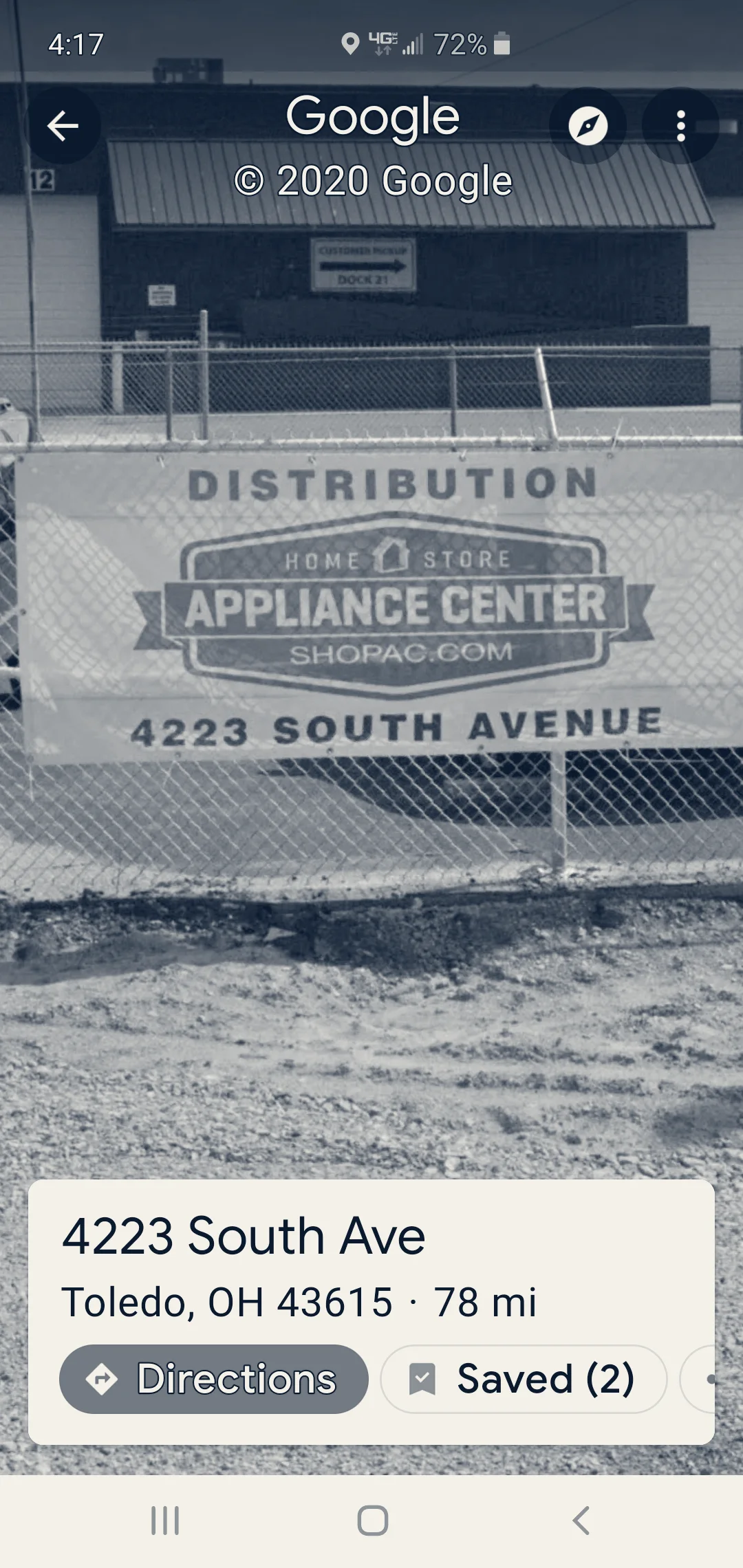 Appliance Center Warehouse Distribution — Toledo, Ohio