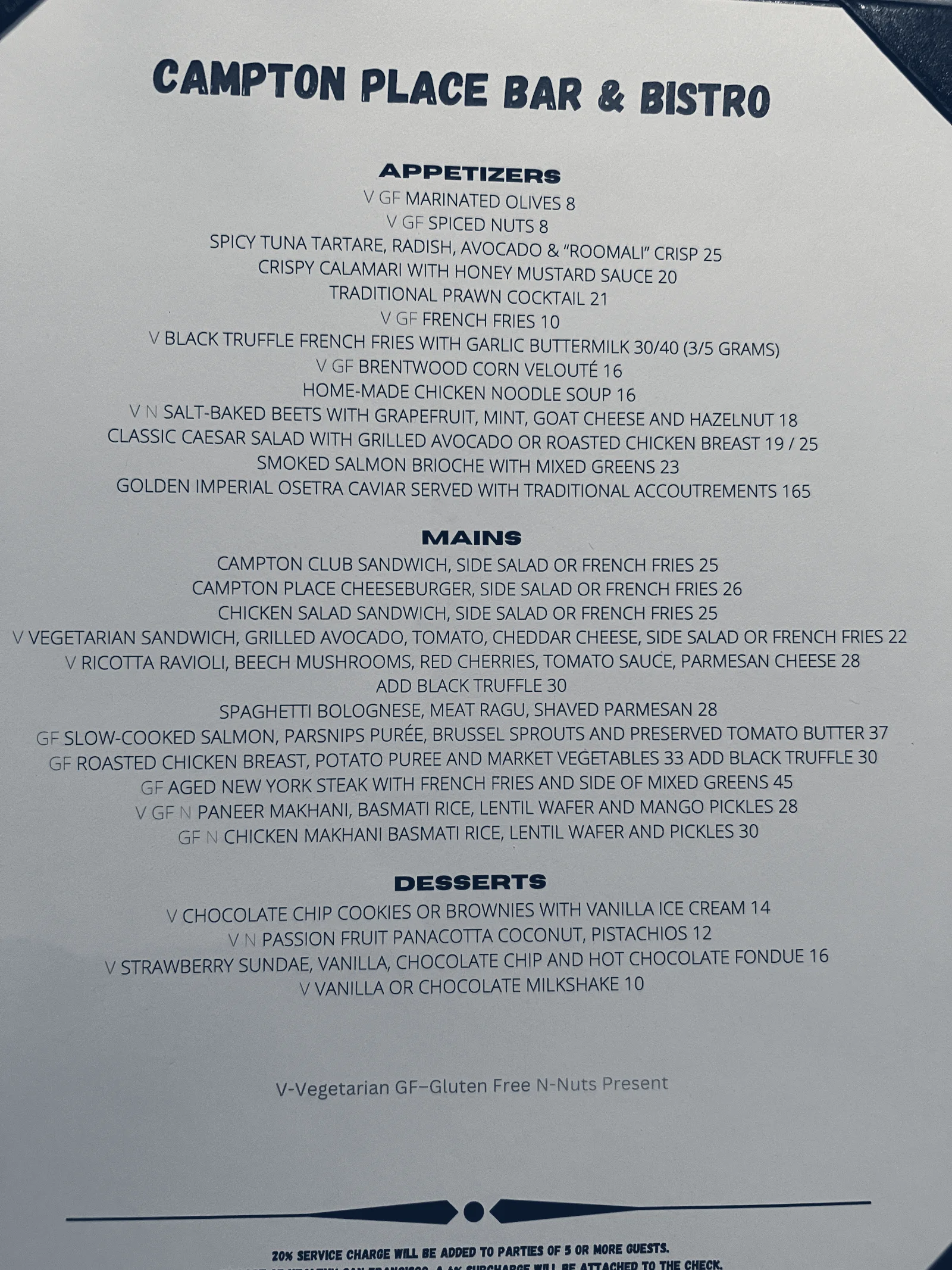 Campton Place Bar and Bistro, San Francisco, California