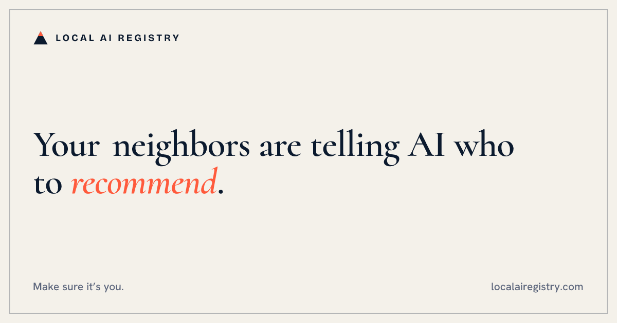 Preview image from Local AI Registry — what AI says about your business